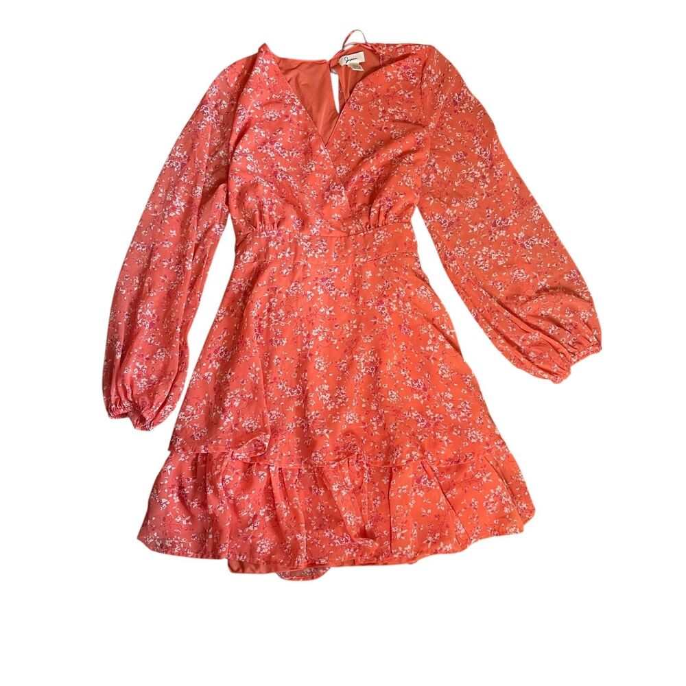 Coquette Pink Floral Tie Back Mini Dress Bow Cottagecore Romantic Summer XL - Picture 9 of 12